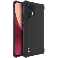 สำหรับ12 Pro IMAK Xiaomi เคสพร้อมฟิล์มป้องกันหน้าจอโทรศัพท์ TPU แบบรวมทุกอย่างถุงอากาศกันกระแทก (สีดำด้าน)