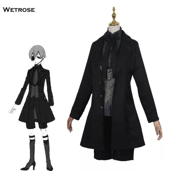 wetrose-ชุด-butler-ciel-สีดำ-phantomhive-ชุดเครื่องแบบเซบาสเตียนไมเคิลชุดเกมอนิเมะสำหรับผู้หญิงชุดชุดคอสเพลย์ชุดธรรมดา