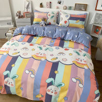 Cartoon Style Bedding Set 140x200 Duvet Cover Pillowcase 3pcs Rabbit Pattern King Size Duvet Cover210x210 Quilt Cover