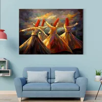 Hanxuelioo Whirling Dervish Canvas Art - Oil Painting Print-โปสเตอร์และภาพพิมพ์สำหรับตกแต่งห้องนั่งเล่น