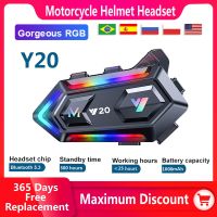 【LZ】◕  Y20 motocicleta capacete fone de ouvido Bluetooth interfone dispositivo telefônico comunicador alto-falantes impermeável BT5.3 1000mAh