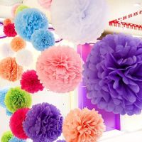 2pcs 4/6/8/10/12inch Paper Flower Decoration Tissue Paper Pompoms Party Wedding Paper Flower Ball Set Baby Shower Flower Ball