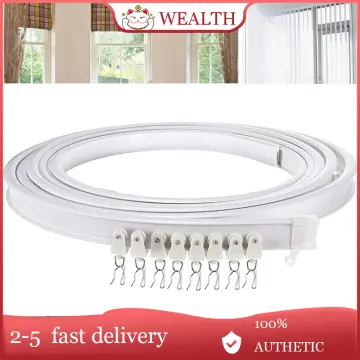 Flexible Side Ceiling Curtain Track Rod Rail Bendable Window Straight Curve