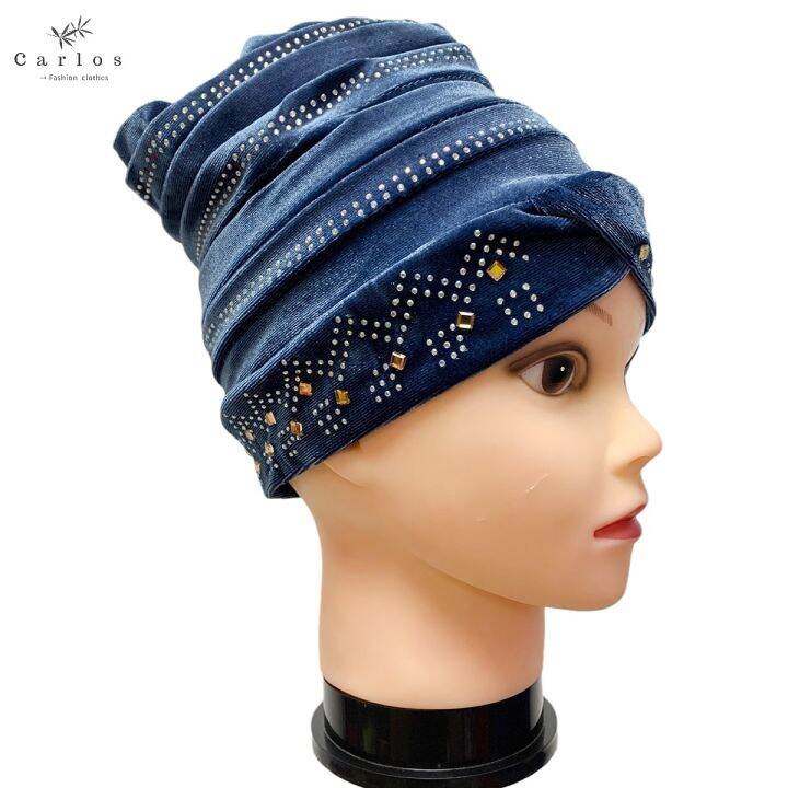 yf-latest-fashion-muslim-female-turban-hat-bonnet-gold-velvet-hot-rhinestone-solid-indian-beanie-hair-bonnets-cap-for-women-ca-71