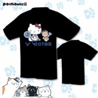 YONEX Badminton kit cat hello Kitty men and women lovers short-sleeved quick-drying badminton break code half sleeve clothing cartoon movement