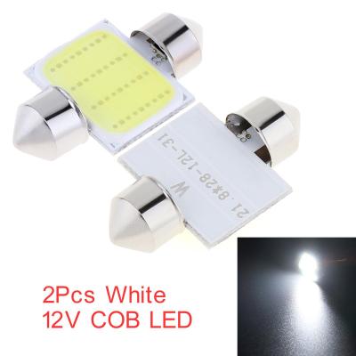 2ชิ้นสีขาว31มิลลิเมตร12-SMD 12โวลต์ซัง LED ภายในรถโดมแผนที่หลอดไฟ DE3175