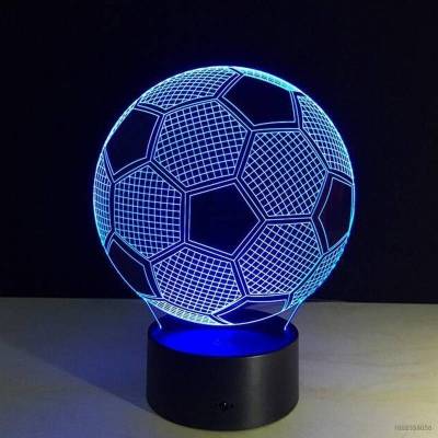 Top โคมไฟกลางคืนอะคริลิค LED รูปการ์ตูนฟุตบอลโลก 3D ชาร์จ USB สําหรับตกแต่งบ้าน