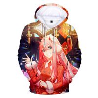 Sudaderas con capucha con estampado 3D de DARLING In The FRANXX para niños y niñas, suéter divertido de Anime Zero Two, jerséis románticos populares, 2021