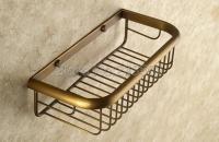 ✵✵❦ 11.8 (300mm) Antique Brass Finish Bathroom Accessories / Wall Mounted Soap / Sponge Shower Storage Basket lba523