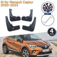 4ชิ้นสำหรับ Renault Captur 2020 ~ 2023บังโคลนรถ2021 2022ป้องกันการกระเด็นอุปกรณ์เสริมตกแต่งรถหมวกครอปกระจกรถบังโคลนเกรด