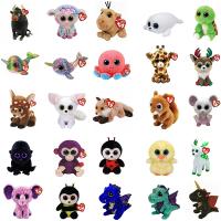 15cm Ty Beanie Big Eyes Stuffed Plush Toy Cattle Sheep Turtle Narwhal Octopus Deer Fox Mouse Monkey Dinosaur Children Gift