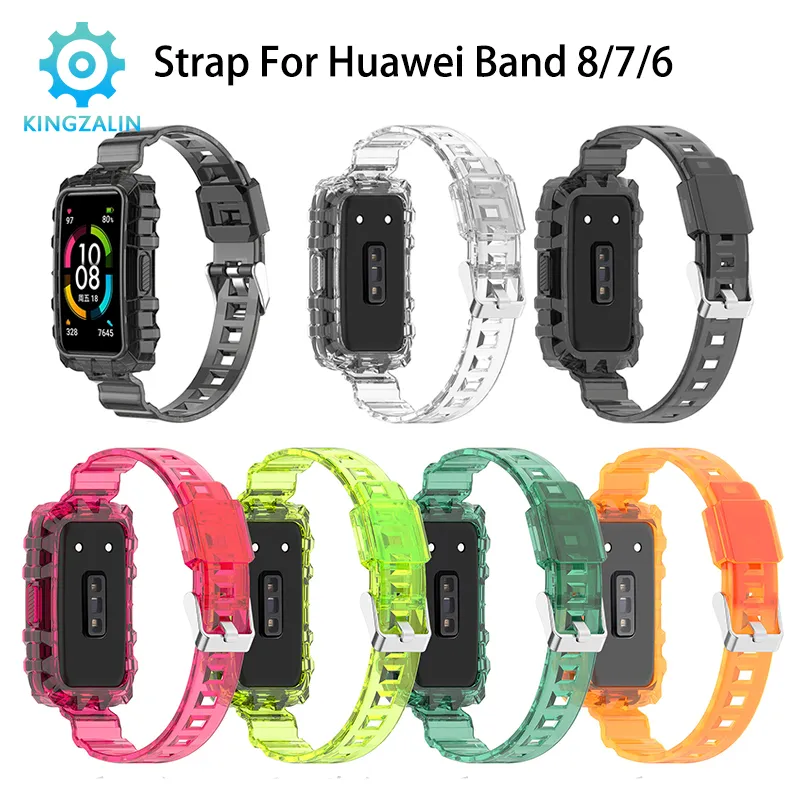 Kingzalin Transparent Strap For Huawei Band 8 7 6 Bracelet For Huawei Honor  Band 6 7 Wristband
