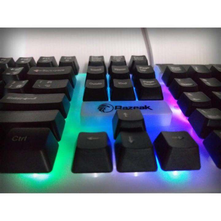 razeakราคาเบาๆ-keyboard-mouse-มีไฟรุ้งสวยๆเสียบใช้งานได้ทันที-ของแท้-combo-rkm-101-ฟรีแผ่นรองเม้าส์np-001