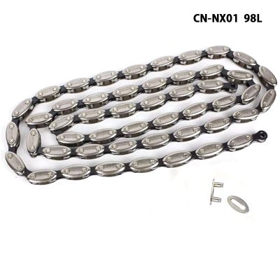 NX01 MTB Chain Single Speed Olive Bicycle Chain 98Link NX01 Fixed Gear Mountain Bike Road Bicycle Chain Parts with Magic Button