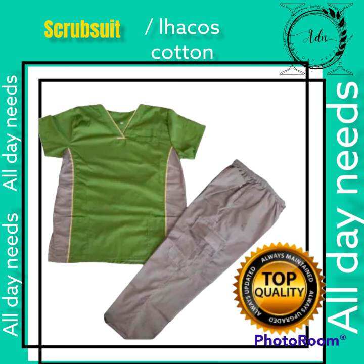 1ADN'S/LHACOS SCRUBSUIT NEW DESIGN// TRIO LIME GREEN SCRUB SUIT Lazada PH