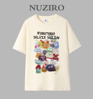 NUZIRO เสื้อยืดแขนสั้นพิมพ์ลายการ์ตูนแบบหลวมผ้าฝ้ายสำหรับผู้หญิง