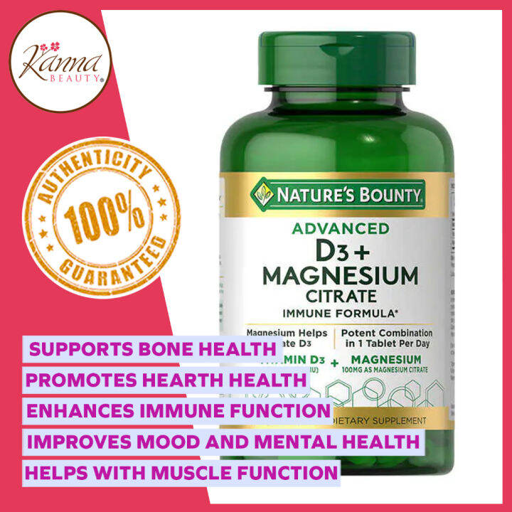 Nature's Bounty Advanced D3 + Magnesium Citrate Immune Formula, 180