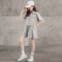 【CC】 2022 Color Set Top T-shirt   Short 2PCS Outfits 4-14Yrs Kids Clothing