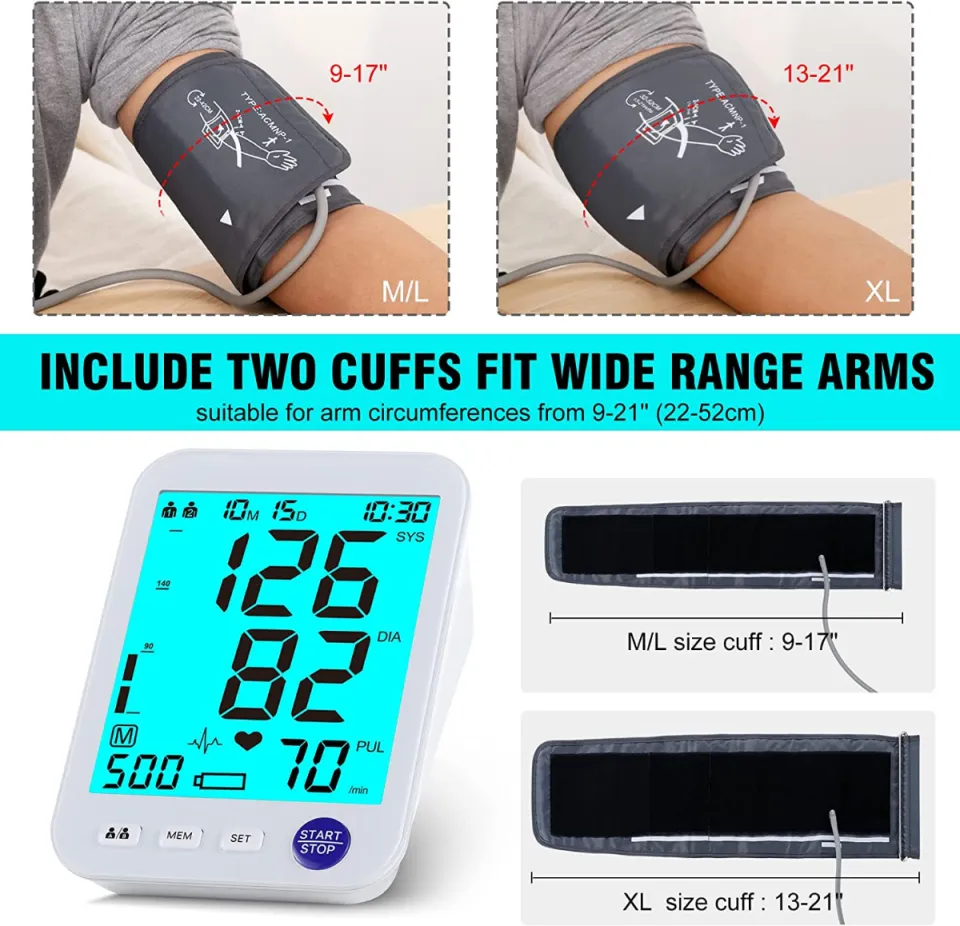  Blood Pressure Machine Upper Arm, 2 Size Cuffs, Medium