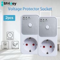 ﹍▩✐ IsFriday 2pcs Surge Safe Protector Socket Voltage Protector Plug 220V Electrical Automatic Stabilizer For Refrigerator Switcher