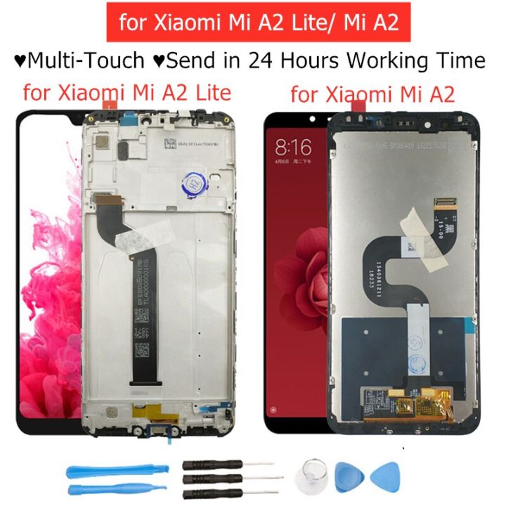 100-สำหรับ-xiaomi-mi-a2-lite-mi-a2หน้าจอแอลซีดีตัวซ่อมหน้าจอสัมผัสสัมผัสหน้าจออะไหล่จอแอลซีดีชิ้นส่วน