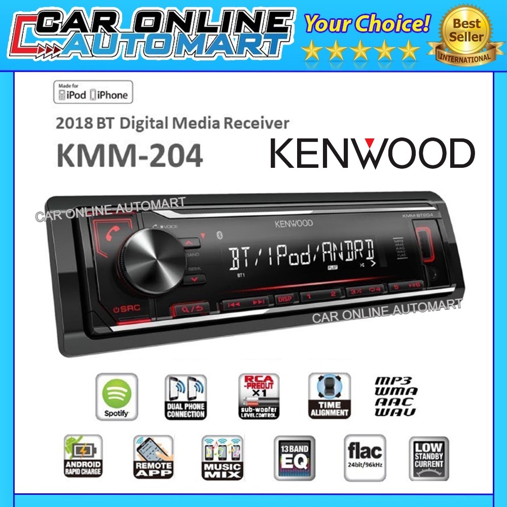Kenwood KMM-204 AUX WMA AOA FLAC USB Einbauset für Renault Clio 1 2 Twingo 