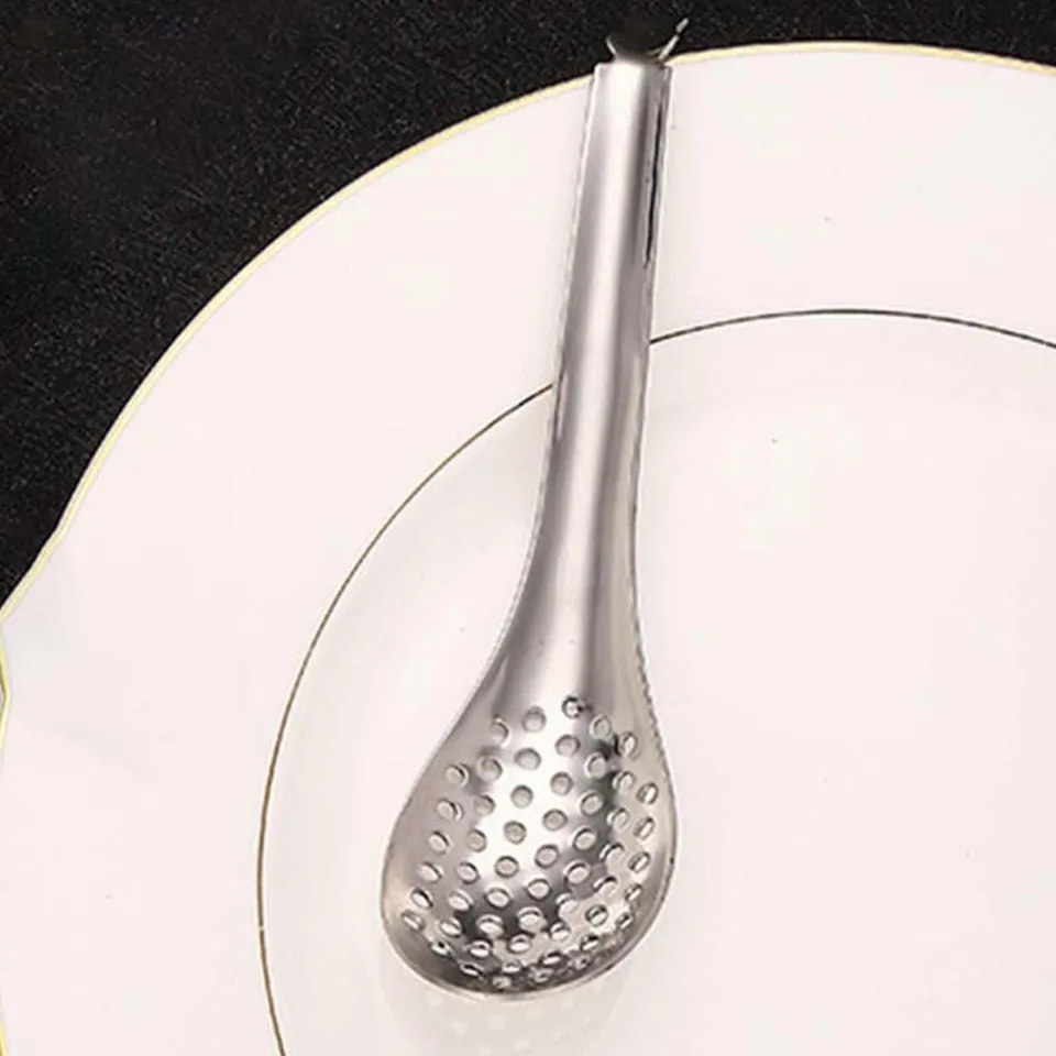 Spoons,small Slotted Spoons Stainless Steel Caviar Spoons Serving Spoon  Kitchen Slotted Serving Spoons Strainer Spoon Molecular Spoon Perforated  Spoon