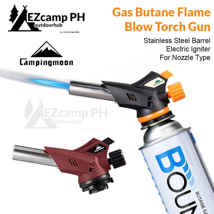 CAMPINGMOON Gas Butane Blow Flame Torch Gun Set with Electronic