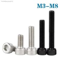 ✵☽☍ 10Pcs M3 M4 M5 M6 M8 304 Stainless Steel Black grade 12.9 Steel Hexagon Hex Socket Head Cap Allen Bolt Screw L 5-150mm