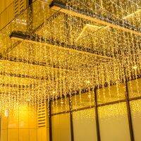 {Best-selling party decoration}  LED 220V EU Christmas Light Icicle Waterfall Fairy String Curtain Lights Garland งานแต่งงานกลางแจ้ง Dormitorio Decor ¡