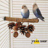 Explorer Pole - Large Parrot Toy Java Branch Bird Perch Stands Rope Parrot Standing Pole Wood Stick Grinding Paw Climbing Branch Training Toy Birdcage Accessories For Parakeets Cockatiels Lovebirds Conures Caique African Grey Finch