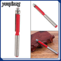 Youpinzg ตัวตัดส่วนปลายตรงมีร่องคู่,ทนทาน1/4 "ตัวตัดเราเตอร์ตัดขอบสีแดงเครื่องมือบิต