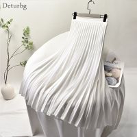 【CC】 Womens Pleated Twill Skirt With Female Waist Side Skirts 2021 SK521