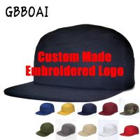 Custom Logo 5 Panel Snapback Cap Cotton Personalized Mens Hats Team Embroidery Monogram Baseball Caps Hip Hop Hat