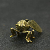 1ชิ้น Handmade Creative ทองเหลือง Cicada Collection ประณีตรูปปั้นเครื่องประดับตกแต่ง Figurines Miniatures