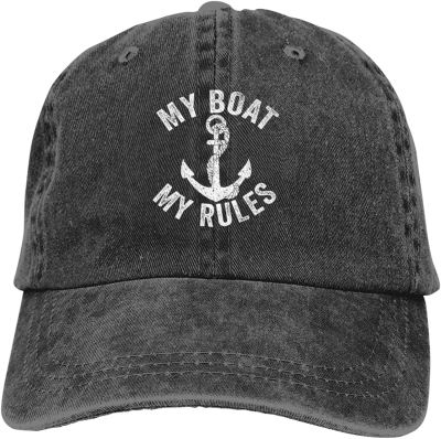 Denim Cap My Boat My Rules 8 Baseball Dad Cap Classic Adjustable Casual Sports Novel for Men Women Hats