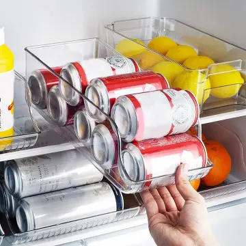 Acrylic Refrigerator Soda Can Organizer - Fridge Kitchen Pantry Cabinet Can  Rack