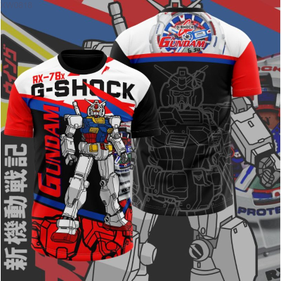 shirt NEW (สต็อกเพียงพอ) 2023 t gundam sublimation rx-78 x gshock | collar | shortsleeve | longsleeve | plus saiz coolคุณภาพสูง size:S-5XL