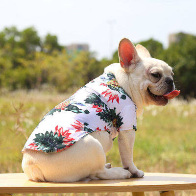 เสื้อผ้าสุนัขฮาวาย French Bulldog เสื้อผ้าสัตว์เลี้ยงฤดูร้อนเสื้อผ้าสัตว์เลี้ยง Dog Cat เสื้อสำหรับสุนัขขนาดกลางขนาดเล็ก Puppy