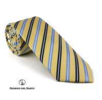 Giorgio Del Sarto Necktie 7.5cm Yellow Fabric Texture เนคไทสีเหลืองมีเท็กเจอร์