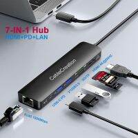 CHERR อิเล็กทรอนิคส์ USB C ฮับ7-In-1,Dockteck ฮับพร้อม4K 60Hz HDMI/1Gbps กิกะบิตอีเธอร์เน็ต/100W Pd/ 2 USB 3.0 /Sd/tffor MacBook Pro/ipad Air pro XPS