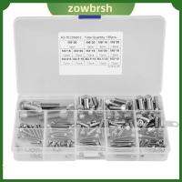 ZOWBRSH 135Pcs M2.5 M3 M4 M5 M6 M8 สกรูหัวจมหกเหลี่ยม พร้อมกล่องเก็บของ 304สแตนเลสสตีล สลักเกลียวเครื่อง เกลียวเมตริก 14ขนาดทั่วไป สลักเกลียวคละแบบเมตริก มืออาชีพด้านการ