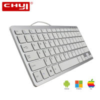 CHYI Mini คีย์บอร์ดแบบมีสาย USB แบบพกพา Ultra Thin Ergonomic Keypad Silent Slim คีย์บอร์ดคอมพิวเตอร์สำหรับ Apple Mac แท็บเล็ต PC แล็ปท็อป