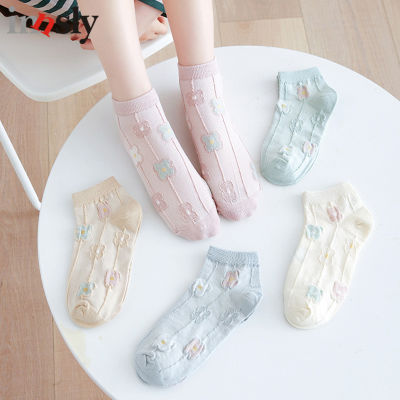 Summer Young Girl Flowers Ankle Socks Cotton Korea Style Harajuku Kawaii Cute Women Socks