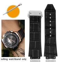 Leather Watch Band For Hublot Big Bang Series Cowhide Strap Men Wristband With Tools Accessories Brown 26*19mm Bracelet