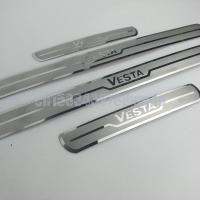 Door sill for Lada Vesta sill plates stainless still car styling molding accessories scuff pad plate on door sills stickers