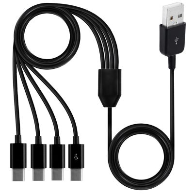 1.5m 1m 0.3m Type-C 1 to 4 Port Type C USB C to USB Y Splitter Multiple Charging Date Cable Cord For Smartphone Tablet