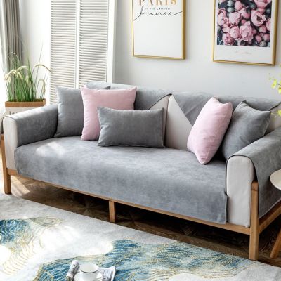 【jw】✷✴  Cor sólida impermeável sofá tapete capa para sala de estar removível não-deslizamento gato arranhões protetor lavável slipcovers