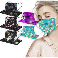 50PC Flower Prints Disposable s Industrial 3Ply Pm2.5 s Earloop Bandage Man Women Anti-dust mouth masque