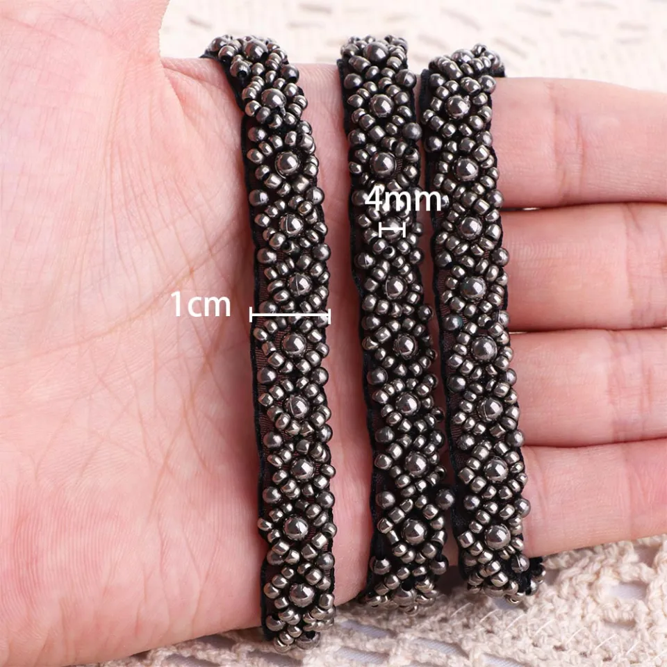 1 Meter Pearl Ribbon 0.4cm Pearl Lace Clothing Leader diy Handmade  Accessories